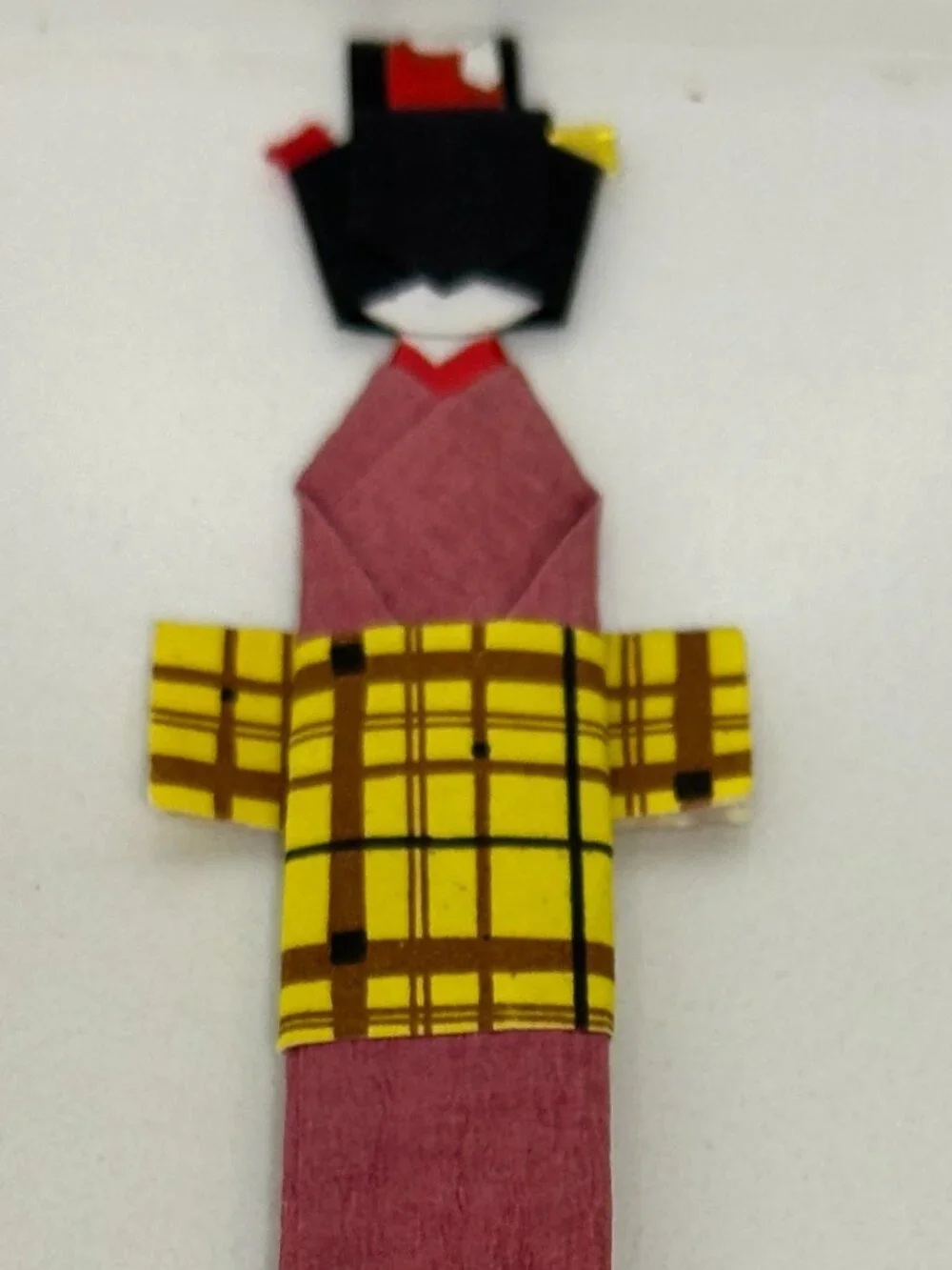 Japanese Chiyogami Origami Town Girl Bookmark – Traditional Paper Art